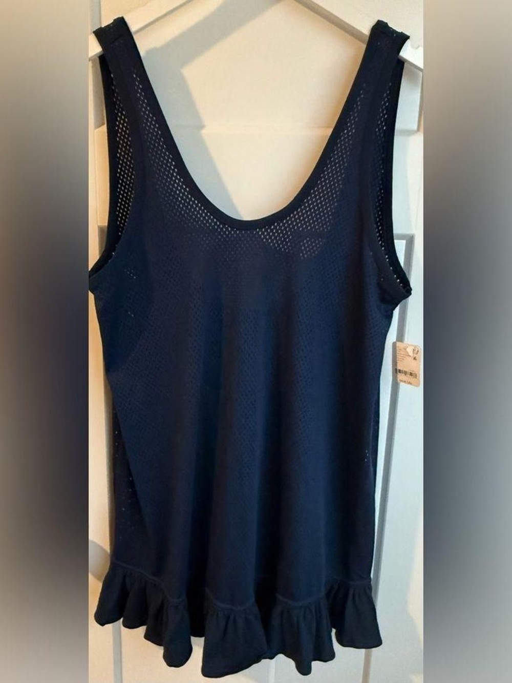 ✨Free People Navy Jersey Backless with Ruffles✨ - Picture 4 of 4